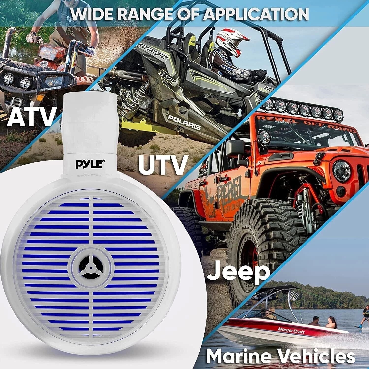 Pyle PLMRWK83WT Marine Wakeboard Speakers - Thumbnail 5