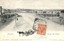 dn18 cartolina pescara citta' largo del ponte 1908