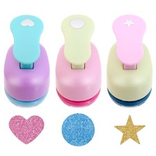 3 PCS Craft Hole Punch Shapes, 0.31-0.39 Inch Paper Punches for Crafting, Col...