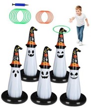 5Pcs Inflatable Halloween Ghost Ring Toss Game - Halloween Games for Kids