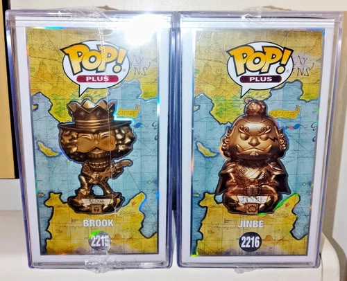 RARE Funko Pop! Plus One Piece Bronze Statue Set – Brook #2215 & Jinbe #2216