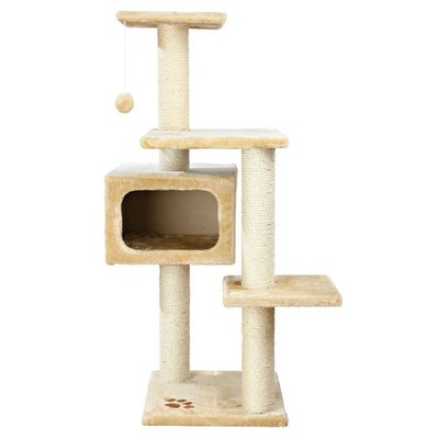 Palamos Plush & Sisal 4-Level 43'' Cat Tree with Scratching Posts & Condo, Beige