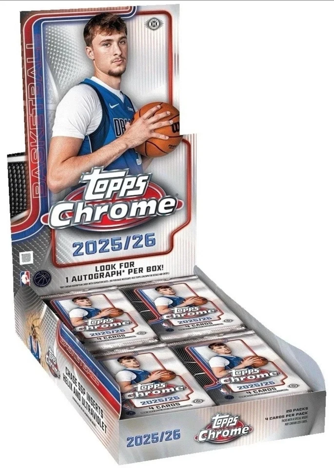 2025-26 Topps Chrome Basketball NBA Factory Sealed Hobby Box