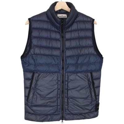 Stone Island AW 2016 Navy Blue Garment Dyed Micro Yarn Down Gilet / Bodywarmer