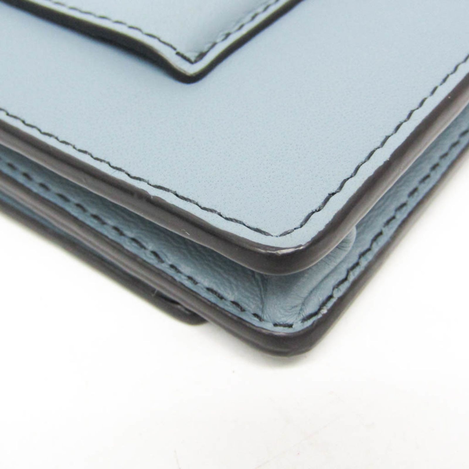 Bottega Veneta Intrecciato Leather Card Case black light blue gray thumbnail 5