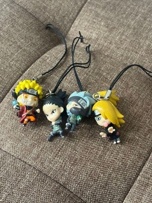 Used_Naruto Chibi Keychain Set - Naruto, Kakashi, Shikamaru, Deidara
