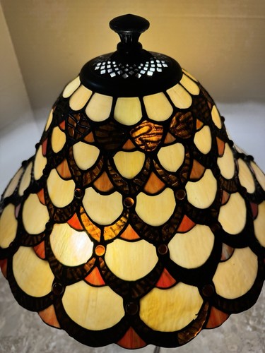 Antiques Roadshow Dale Tiffany Peacock Series-Stained Glass Lamp Shade Claw Foot - Picture 9 of 15
