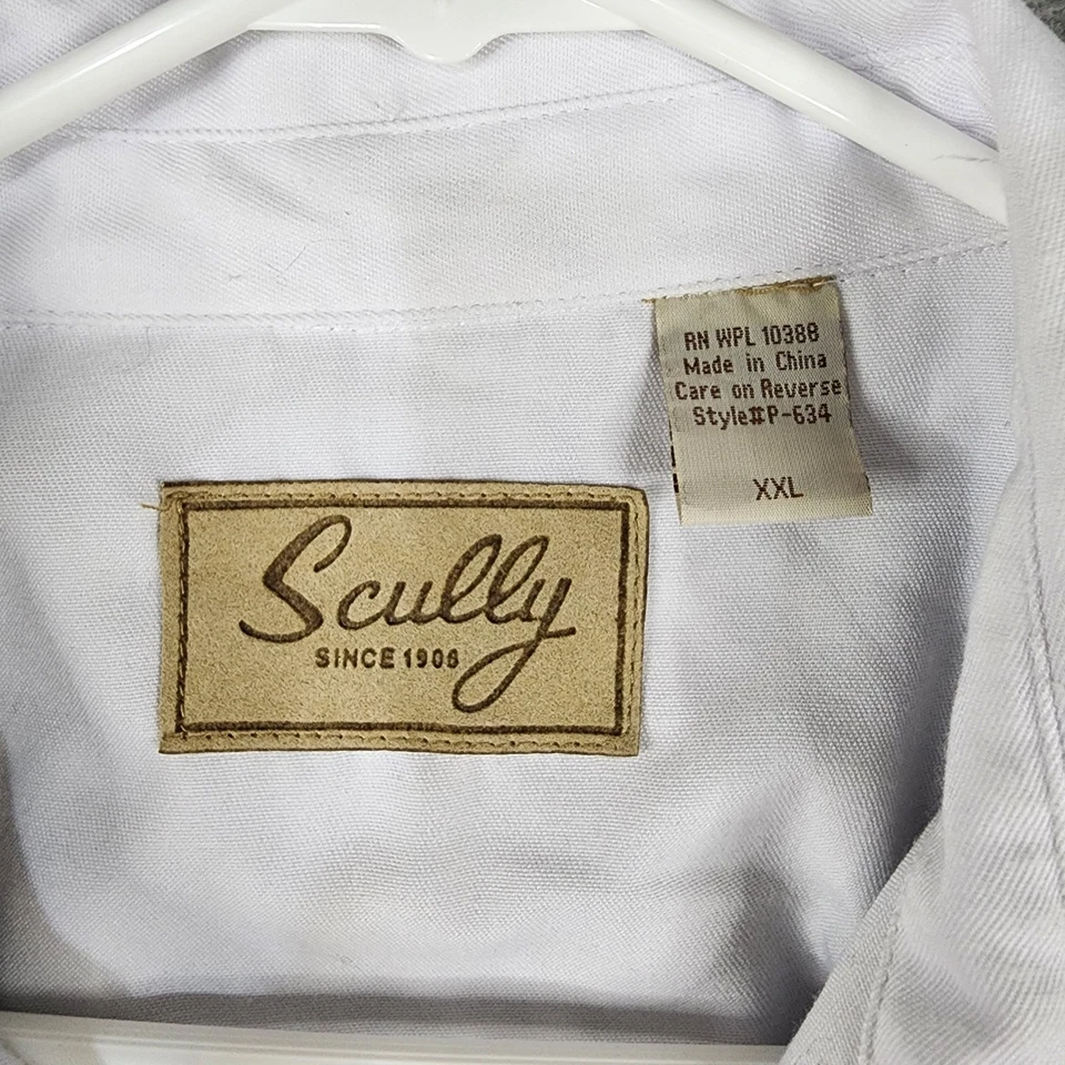 Scully Shirt Mens XXL White Silver Floral Embroidered Pearl Snap Western Vintage - Изображение 3 из 4