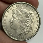 Toned AU 1885-P Morgan Silver Dollar (obv scratch) U.S. $1 Coin