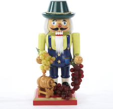 Kurt Adler Wooden Winemaker, 10.25-Inch Nutcracker