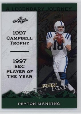 2026 Leaf Paydirt A Legendary Journey Green 4/10 Peyton Manning #JB-PM1 HOF v3r