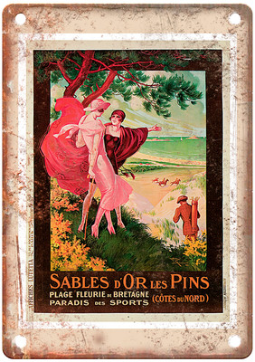 Vintage Sables D'Or les Pins Travel Poster Retro Look Sign T1050