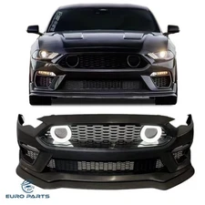 For 2018-2023 Ford Mustang Mach-1 Style Front Bumper Cover with Lip LED Grille
