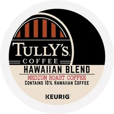 TULLY'S HAWAIIAN BLEND EXTRA BOLD MEDIUM ROAST COFFEE KCUPS 10CT