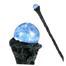 Halloween LED Witch Staff, Light Up Magic Vintage Walking Cane Prop Stick