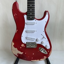 Fast Shipping U.S New Custom ST Vintage Red Electric Guitar SSS Pickups