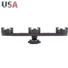 3 in 1 Aluminum Camera Triple Hot Shoe Mount Adapter Bracket Holder Support M