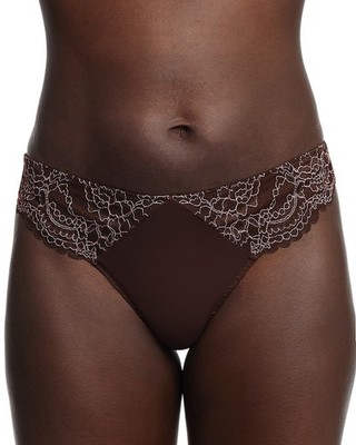 Skarlett Blue L70633 Womens Brown Minx Lace Front Thong Size Small