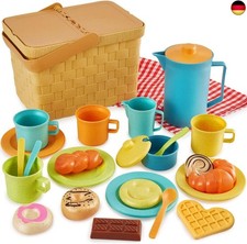 HERSITY Picknickkorb Kinder Teeservice Spielküche, Picknick Kinder Set mit 