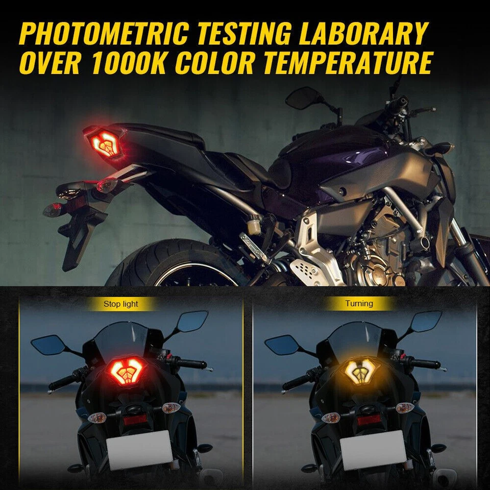 For Yamaha R3 R25 MT03 MT25 MT07 FZ07 Integrated LED Turn Signal Tail Light Lamp - Image 3 of 4