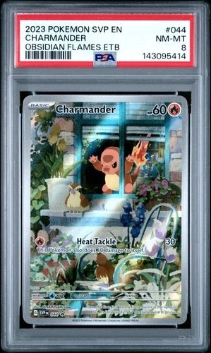 2023 Pokemon SVP EN #044 Charmander Obsidian Flames ETB PSA 8