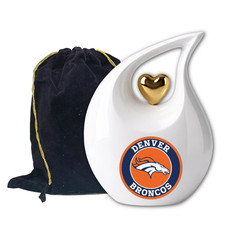 Denver Broncos Cremation Urn for Human Ashes Teardrop Adult Keepsake 200 Cu In