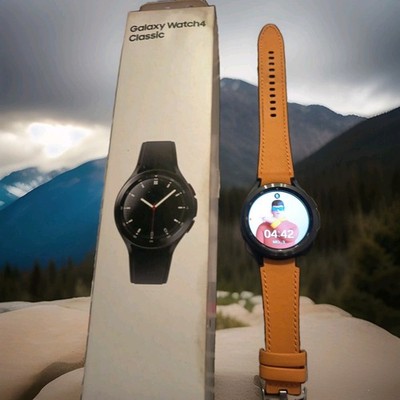Samsung Smartwatch Galaxy Watch4 (15ND) SM-R895F 44mm - Braunes Silikon-Leder 