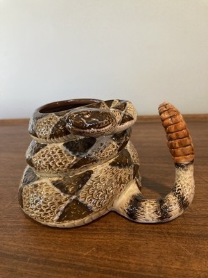Vintage Craig Ferguson Gaham Signed Coiled Diamondback Rattlesnake Mug 2006