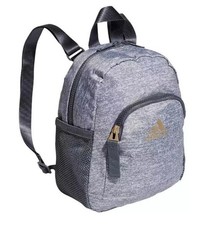Adidas Kids Backpack Tote Zip Jersey Onix Grey Linear 3 Mini 5154280 NWT