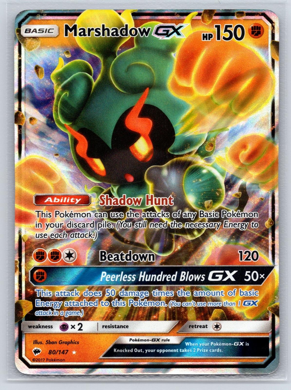 Marshadow GX 80/147 Holo GX Rare Burning Shadows Pokemon Lightly Played