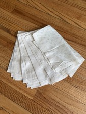 Four Delicate Cream Colored Silk Handkerchiefs One With Cute Green Print