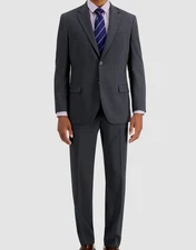 Nautica Men's Gray Modern Fit Bi-Stretch 2pc Suit Jacket Pants Size 40R 34W 33L