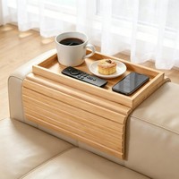 Sofa Tablett Bambus Armlehne Rutschfest Faltbar Couch Ablage FüR Snacks &