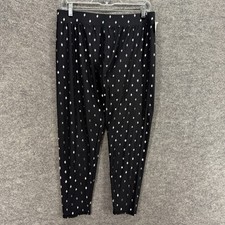 New Maurices Pants Women L Large Black Geometric High Rise Chino Skinny Pull On