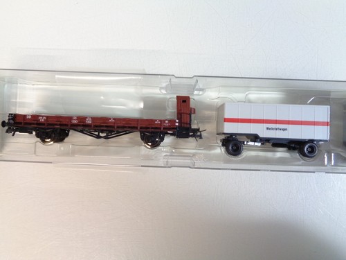 Roco H0 67696 Rungenwagen mit Werkstattwagen der DB in OVP BH3676 | Zustand: Gebraucht
