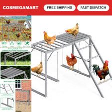 Chicken Perch Swing  Roosting Bars with Ladder for Coop - Metal Pet Swing Set f