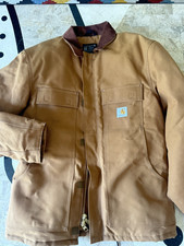 EUC CARHARTT heavy Duck canvas Kakhi Tan Traditional active Jacket Reaxed M