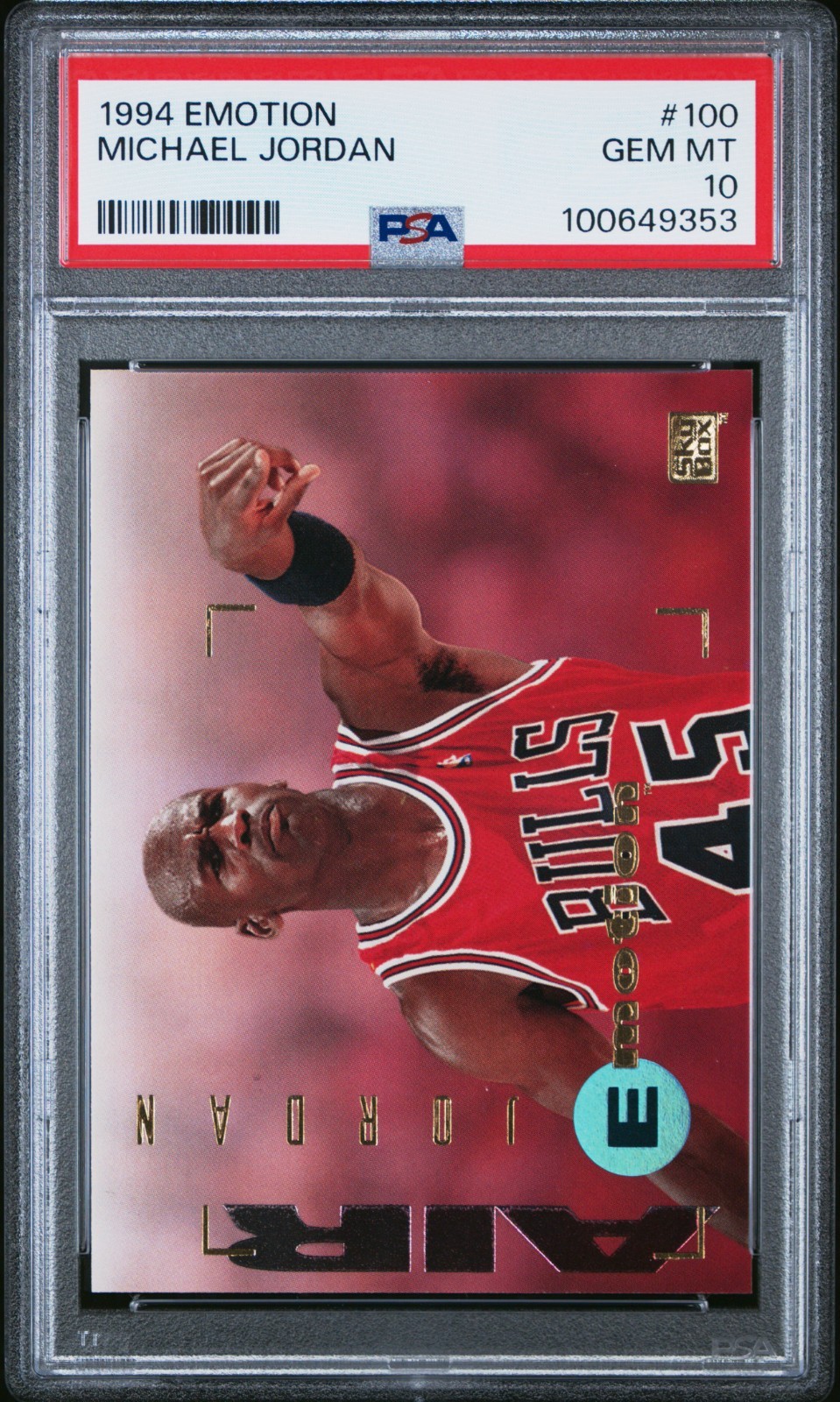 1994-95 Skybox Emotion - Michael Jordan #100 PSA 10 "AIR Jordan"