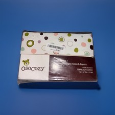 OsoCozy 100 Cotton Unbleached Pre-Folded Diapers Size 1 Quantity 6, 7-15 LBs