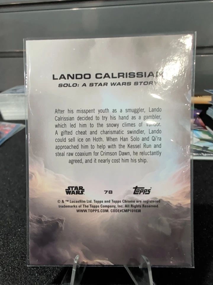 Lando Calrissian (Donald Glover) 2025 Topps Cromo Star Wars Zafiro Foto 2 de 2