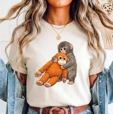 Gildan Tee Baby Monkey Hugging Plush Toy Shirt