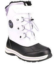 TOTES Girl's Size 3 DIAMOND Lace Up Side Zip Lined Snow Boots