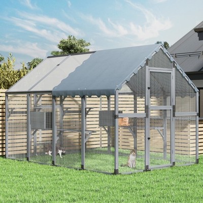 COZIWOW 9' Cat Catio Extra Large Catio Outdoor Cat Enclosure w/ 7 Platforms NEW