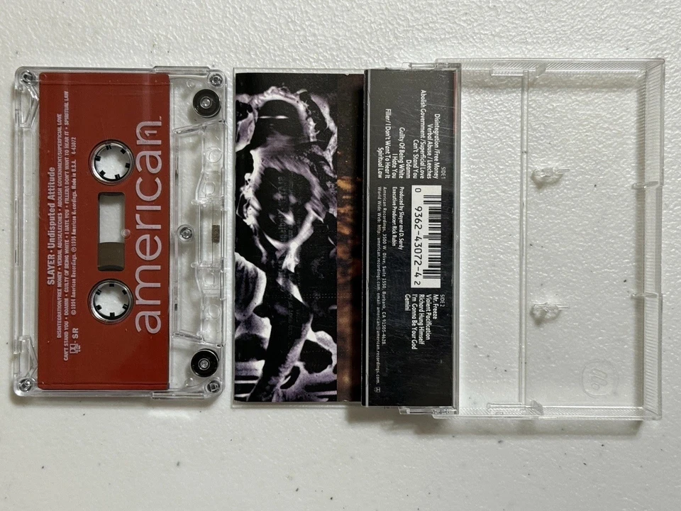 Slayer Undisputed Attitude Cassette Tape Original 1994 SR RED Metal 43072-4 USA - Image 4 of 4