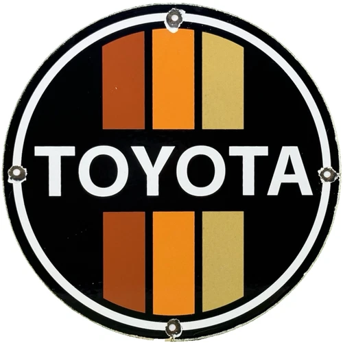 VINTAGE TOYOTA PORCELAIN SIGN DEALERSHIP LAND CRUISER 4RUNNER TACOMA OIL GAS