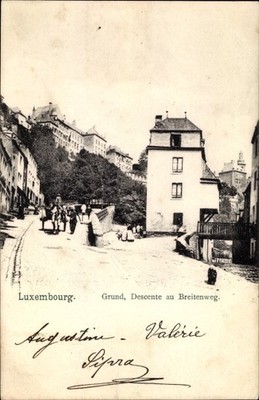 Ak Luxemburg Luxembourg, Grund, Descente au Breitenweg - 3877075
