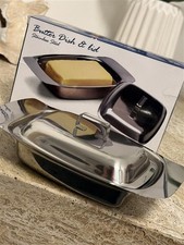 stainless steel butter dish with lid