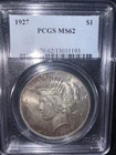1927 Peace Silver Dollar PCGS MS 62, Beautiful Toner