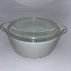 Vintage PYREX 472 Solid White 1.5 Pint Casserole Dish With Lid