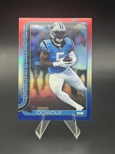 2025 Topps Chrome Football Rico Dowdle #43 Red White And Blue Refractor